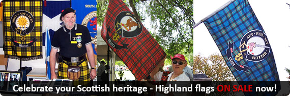 highland, tartan flags, clan flags and banners