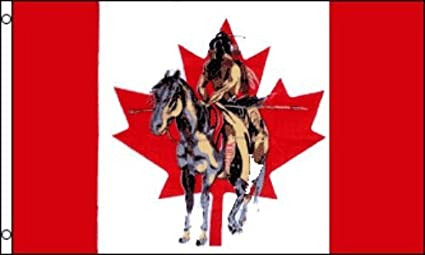 Canadian Indian with Horse Flag