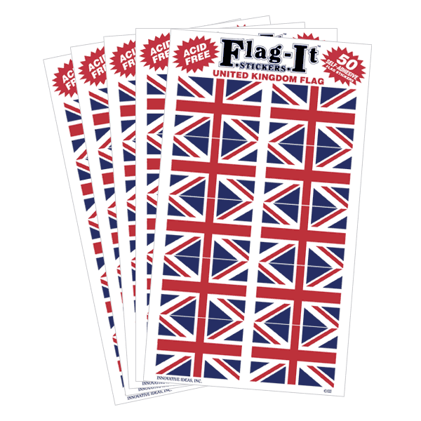 Union Jack 1"x1.5" Decal, 50/pack
