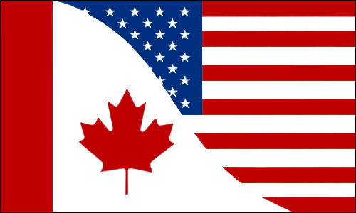 USA/Canada Combo 2 3/8"x4" Window Cling Decal
