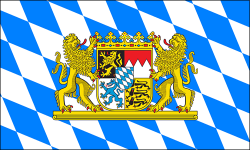 Bavaria Flags | Flag of Bavaria | Bavarian Flags with crest
