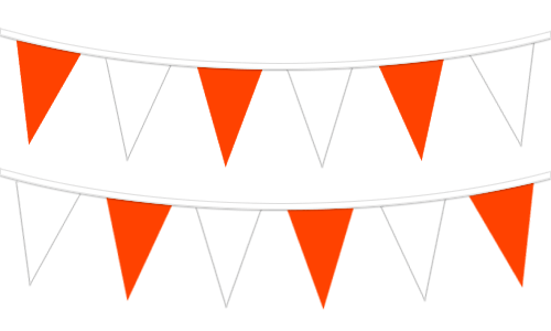 Orange/White Plastic Pennant String, 120'
