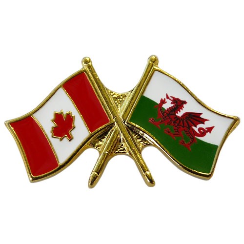 Canada Wales Crossed Pin Crossed Flag Pin Friendship Pin