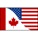 USA/Canada Combo 2 3/8"x4" Window Cling Decal