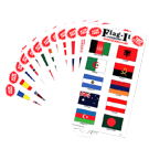 World Flag 1"x1.5" Decal (assorted), 120/pack