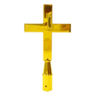 Church cross brass plated 8" finial