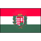 Hungary Flags with coat of arms & wreath