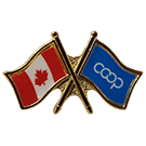 Canada/Co-op Crossed Pin, Turquoise