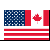 Canada USA Combo 5"x8" Flag